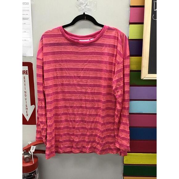 Tops - Belle by Kim gravel Cape cod coastal yachts striped top medium Malibu pink